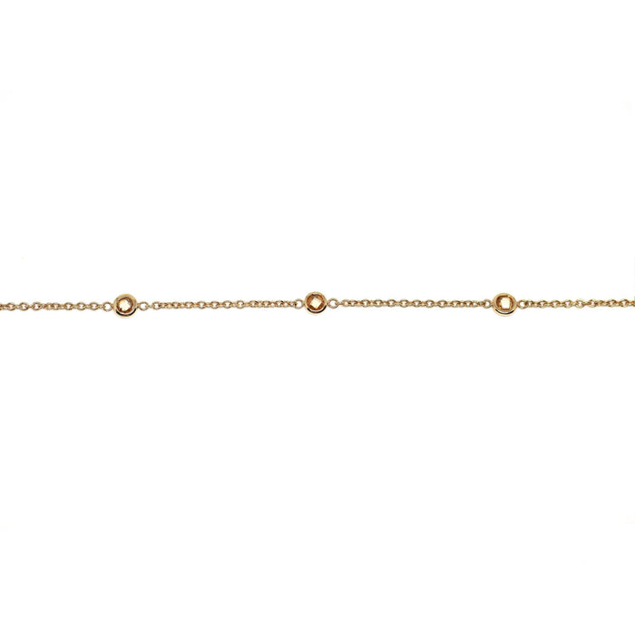 18K Rose Gold Anklet With 5 Zirconium Stones
