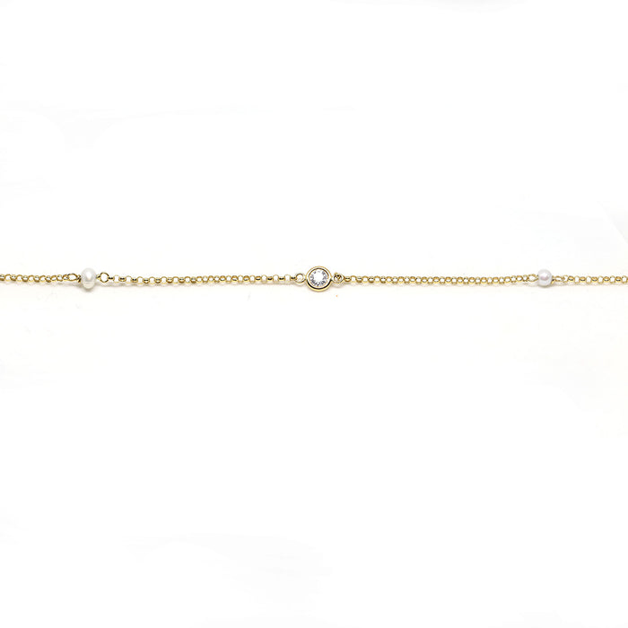 Pearl and Stone Anklet
