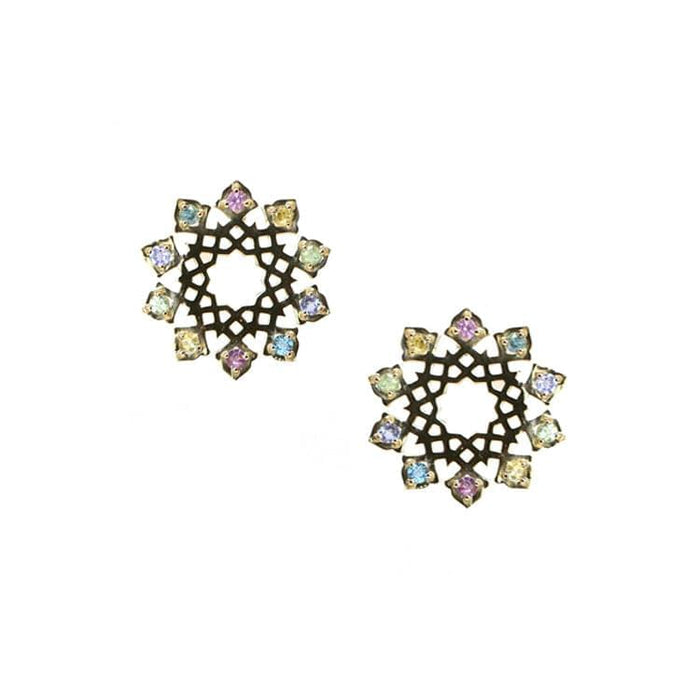 Arabesque Rainbow Pastel Earrings (18k)