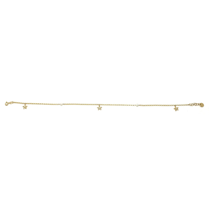 Flower Anklet - Diamonds & Pearls