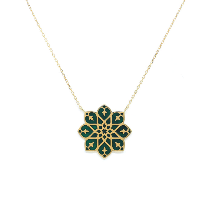 Floresque Enamel Necklace (double-sided)