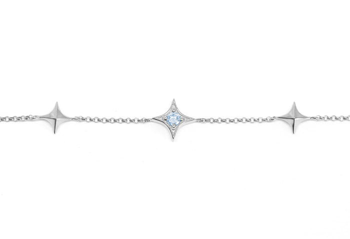 Stardust Birthstone Bracelet (White Gold)