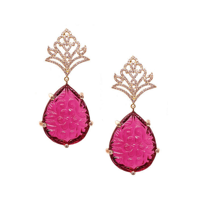Pink Hydro Quartz Earrings