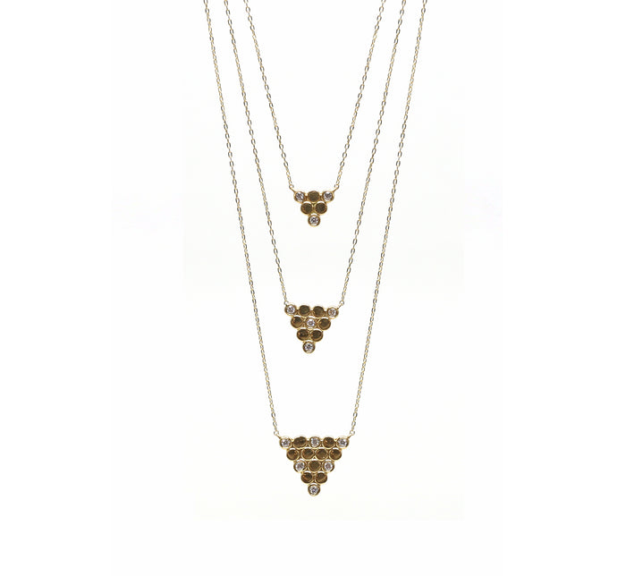 Triangle Stacked Diamond Necklace