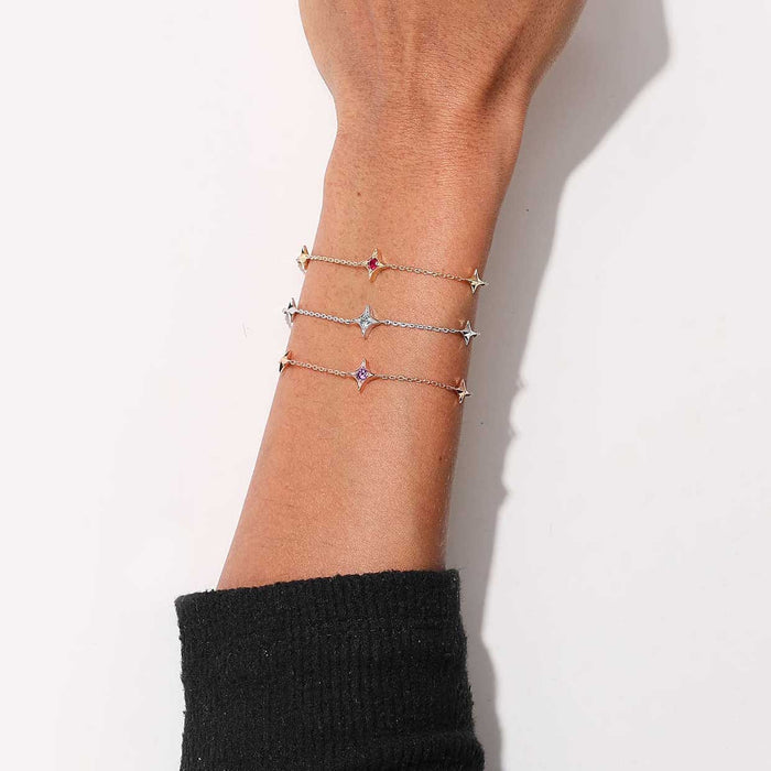 Stardust Birthstone Bracelet (White Gold)