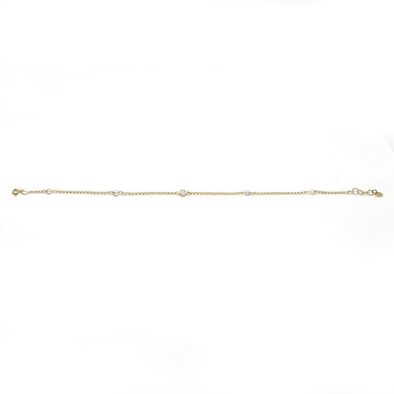 Pearl and Stone Anklet