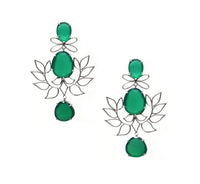 Petal Wreathe Green Onyx Earrings