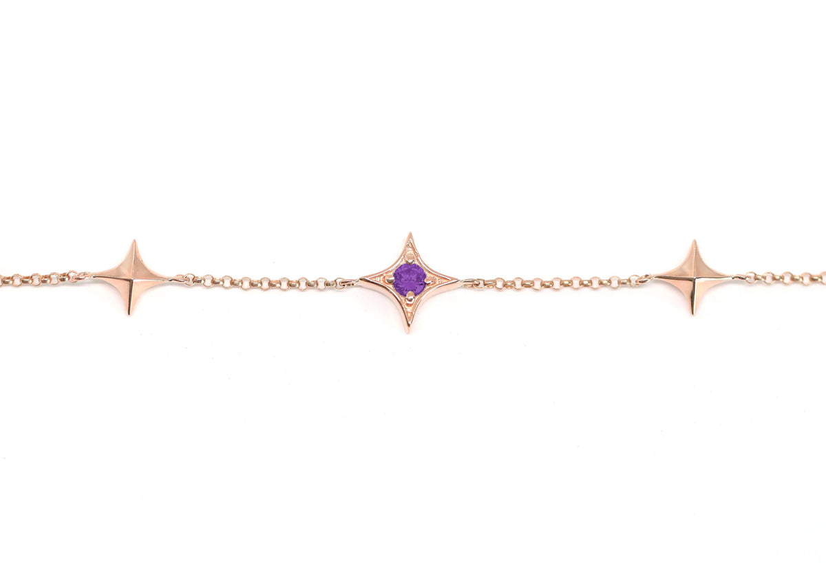Stardust Birthstone Bracelet (Rose Gold)