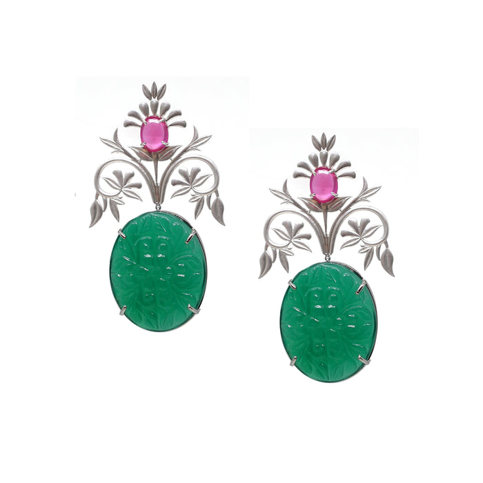 Green Flora Earrings