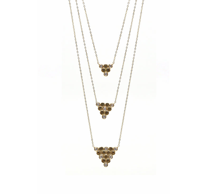 Triangle Stacked Diamond Necklace